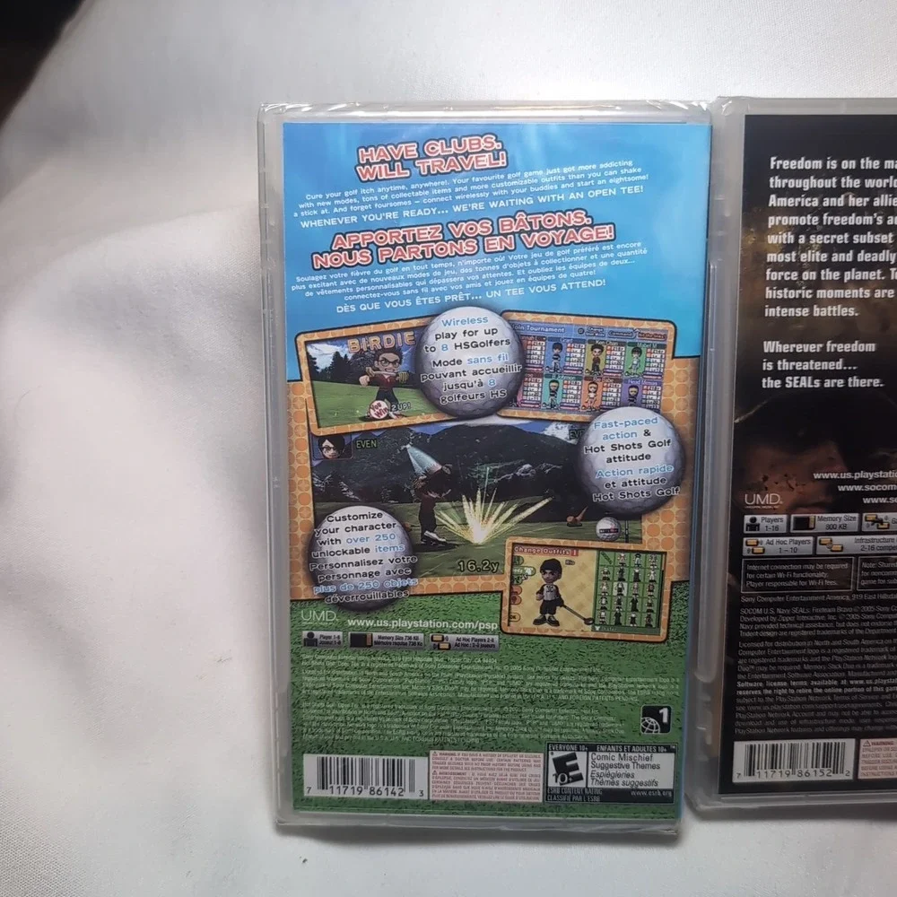 3x NIB PSP: Hot Shots Golf, Tennis, SOCOM U.S. Navy SEALs Fireteam Bravo SEALED